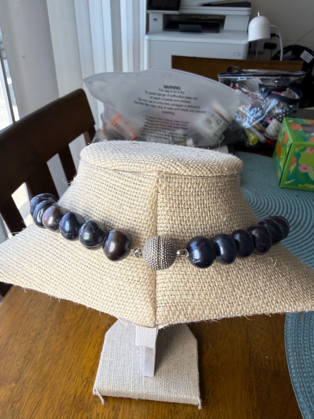 Classic Black (Peacock) Freshwater Pearl Necklace - Elegant Women’s Jewelry - Picture 2 of 6